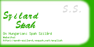 szilard spah business card